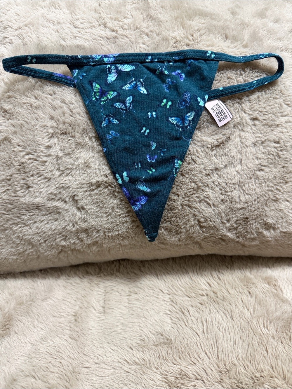 Victoria's Secret Teal Floral Lace Thong
